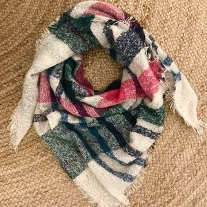 **NWOT** Blanket Scarf - Pink & Green